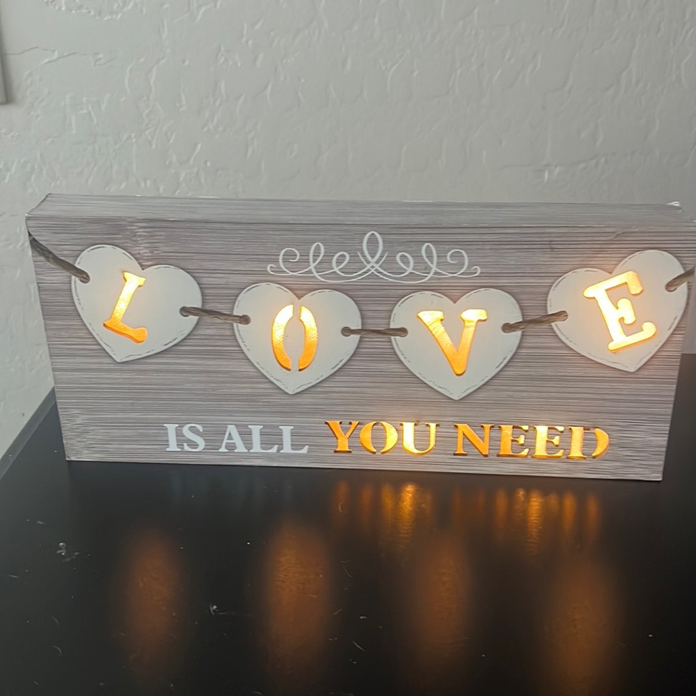 Light up sign love is all you need
